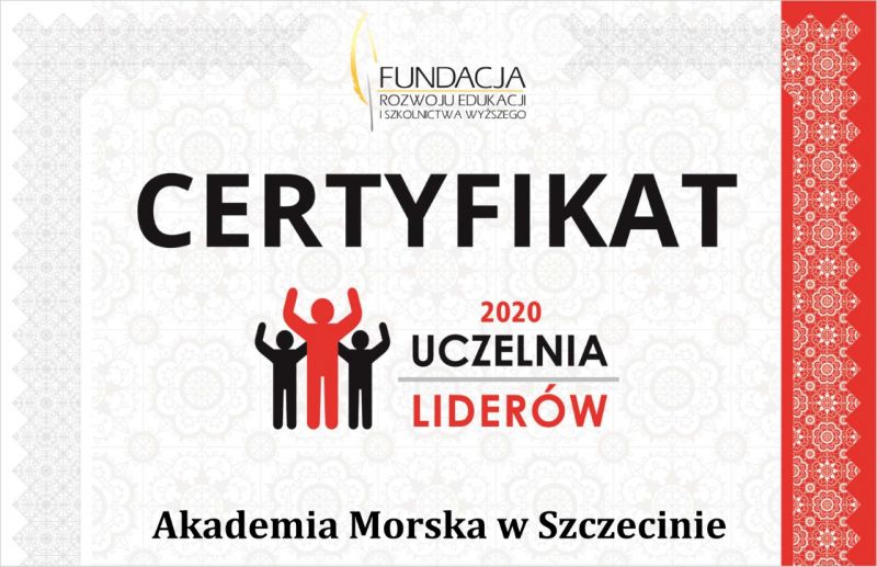 Certyfikat Uczelnia Liderów dla AM w Szczecinie