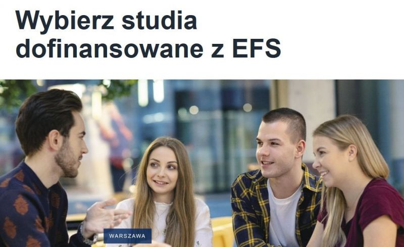 Studia dofinansowane z EFS w WSB Warszawa