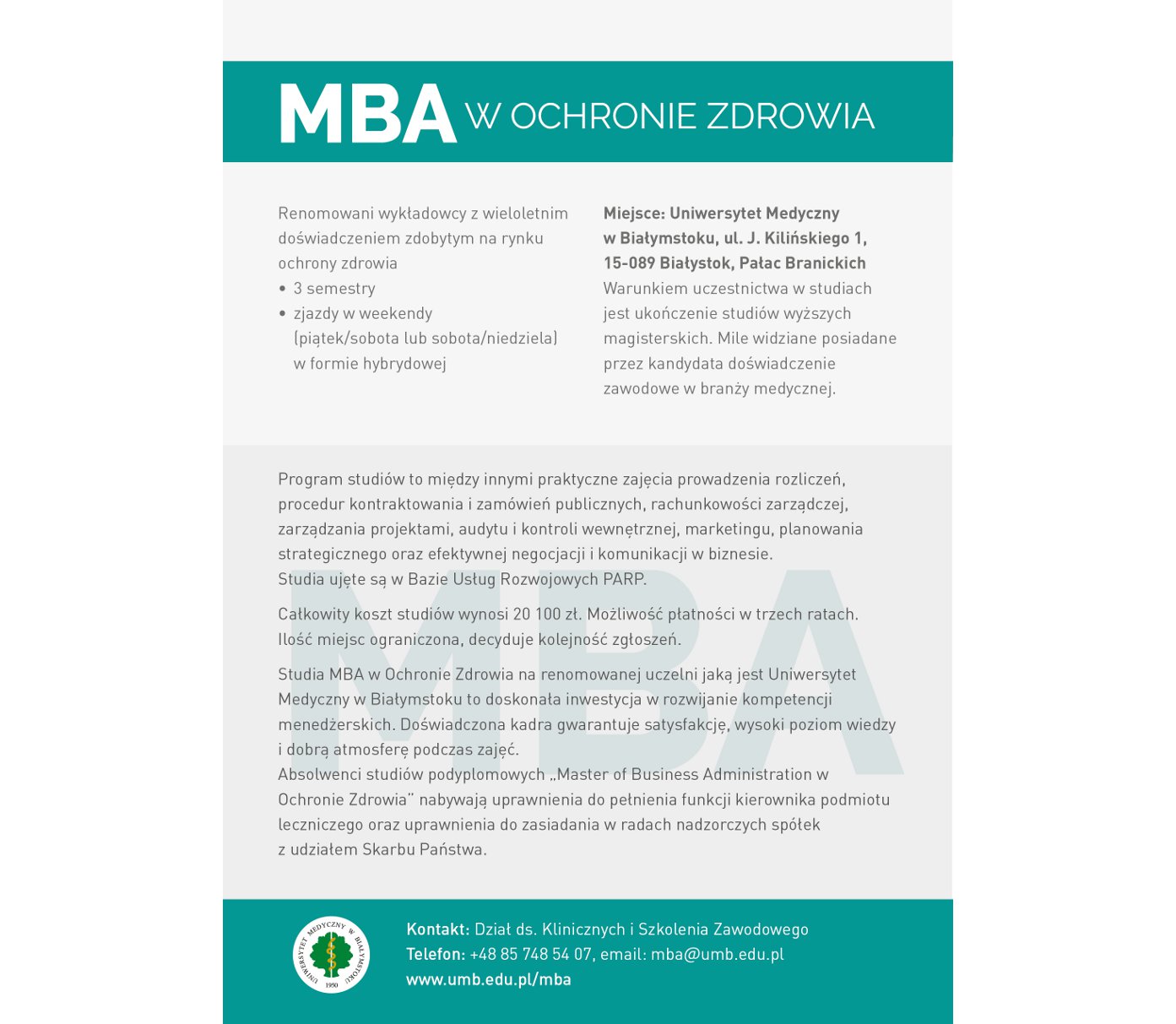 Studia MBA - opis