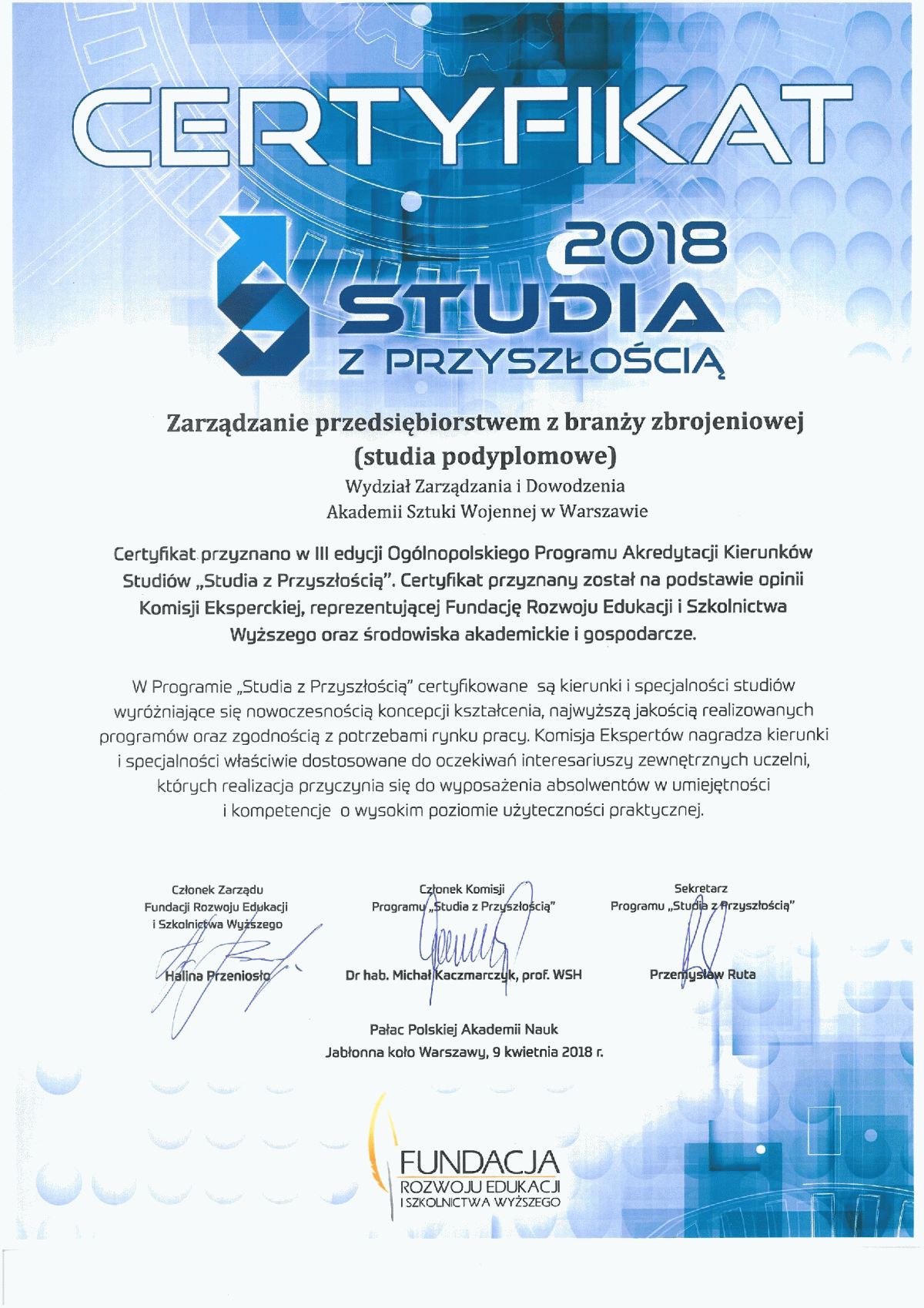 Certyfikat_Studia podyplomowe